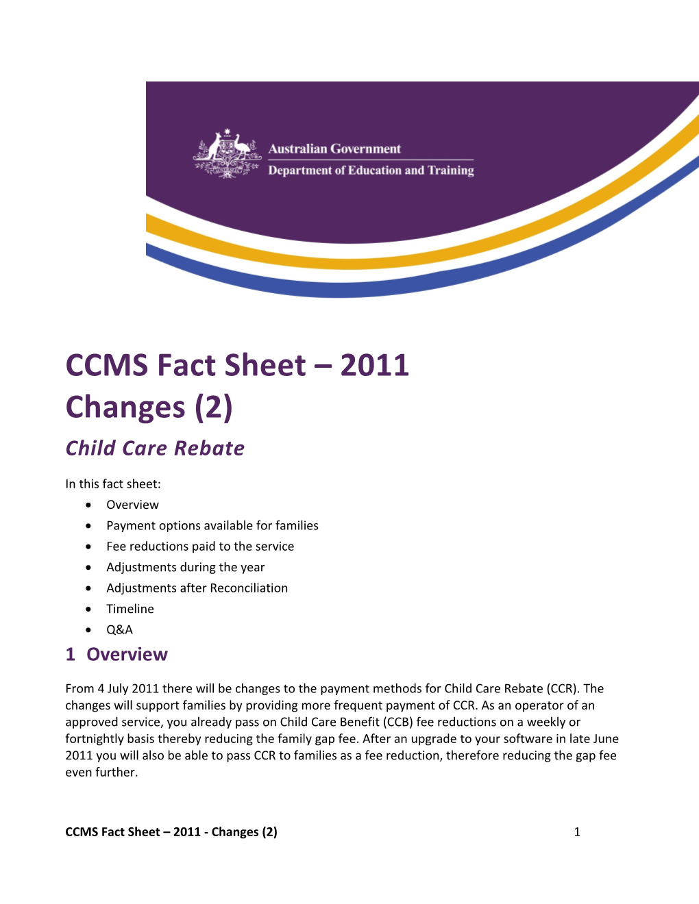 CCMS Fact Sheet 2011 - Changes (2)