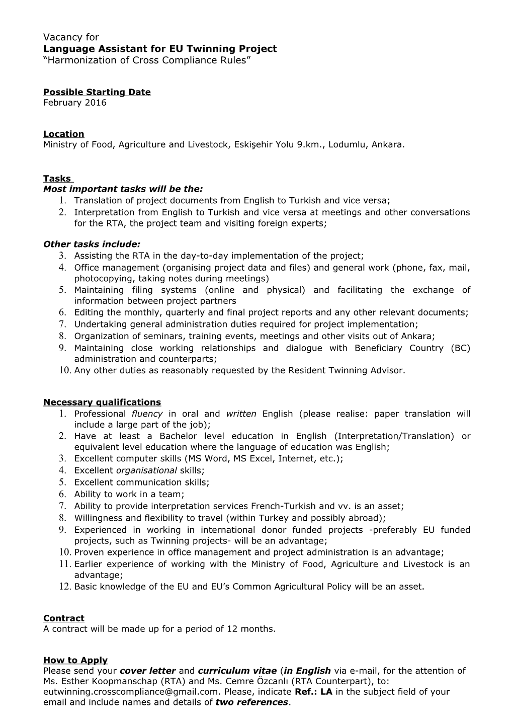 Employment/Vacant Position