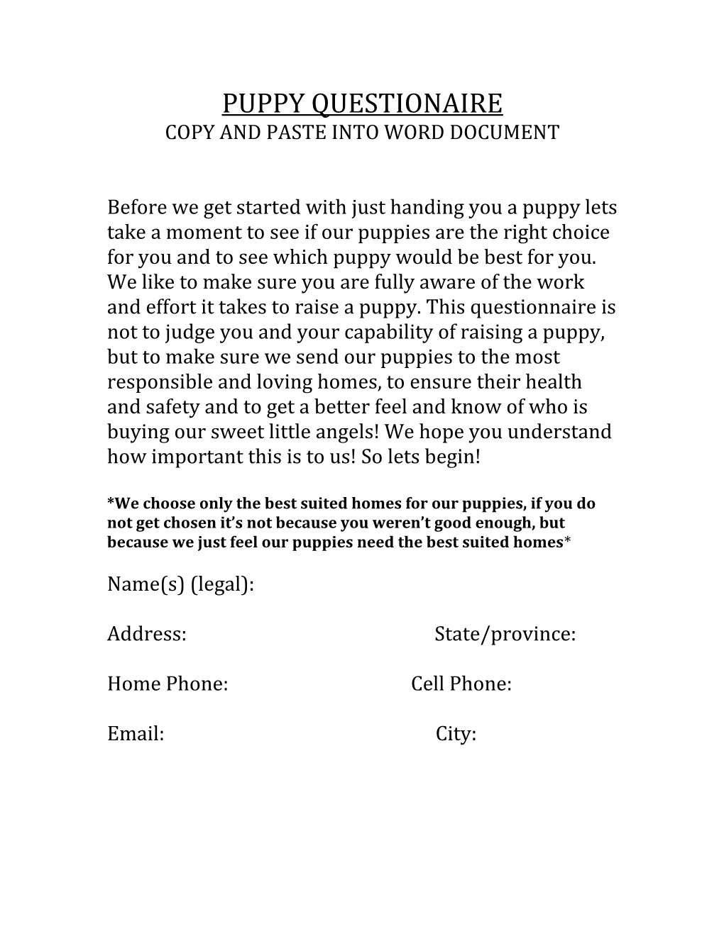 Copy and Paste Into Word Document
