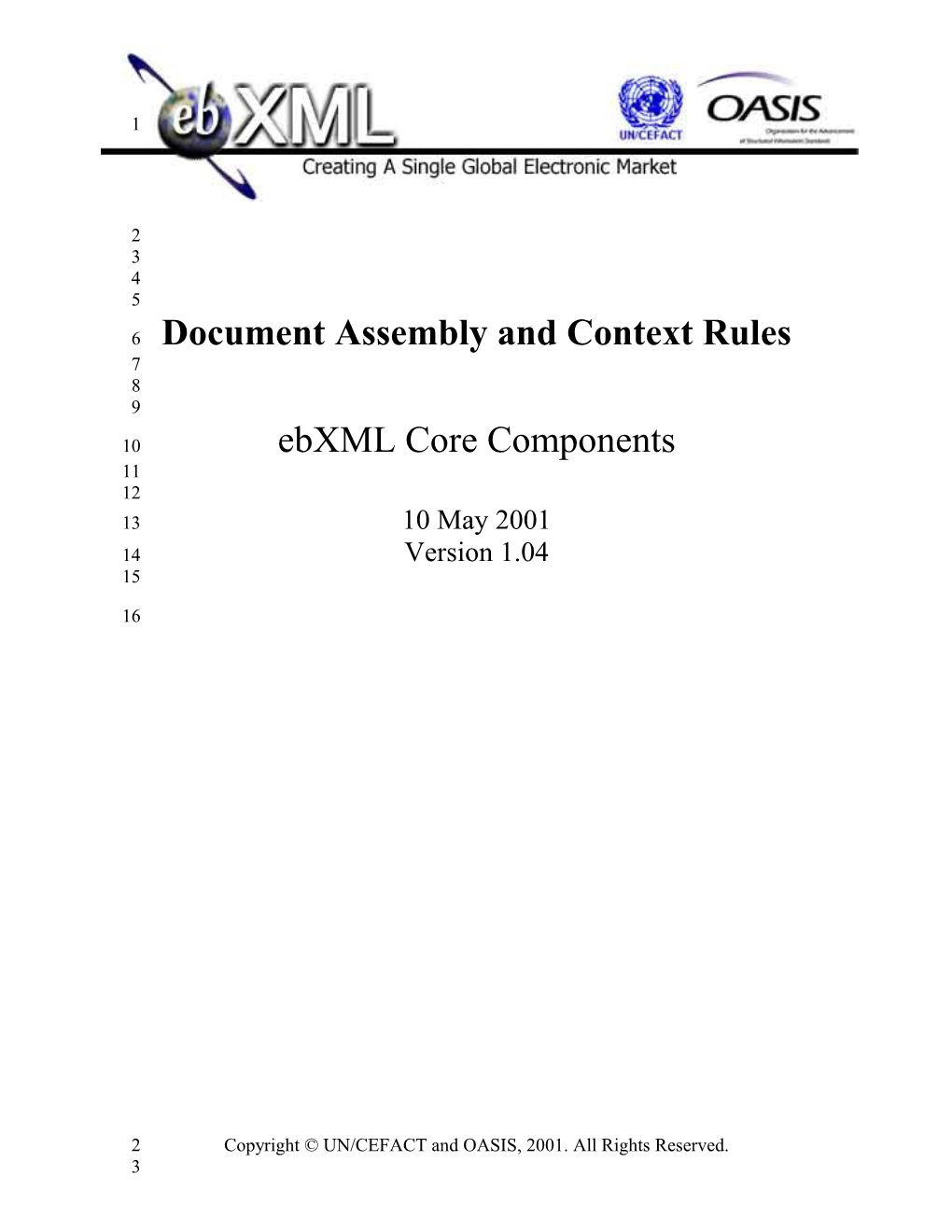 Ebxml White Paper - Document Assembly and Context Rules