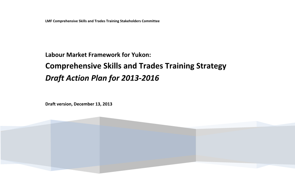 Comprehensive Skills and Trades Training Strategy
