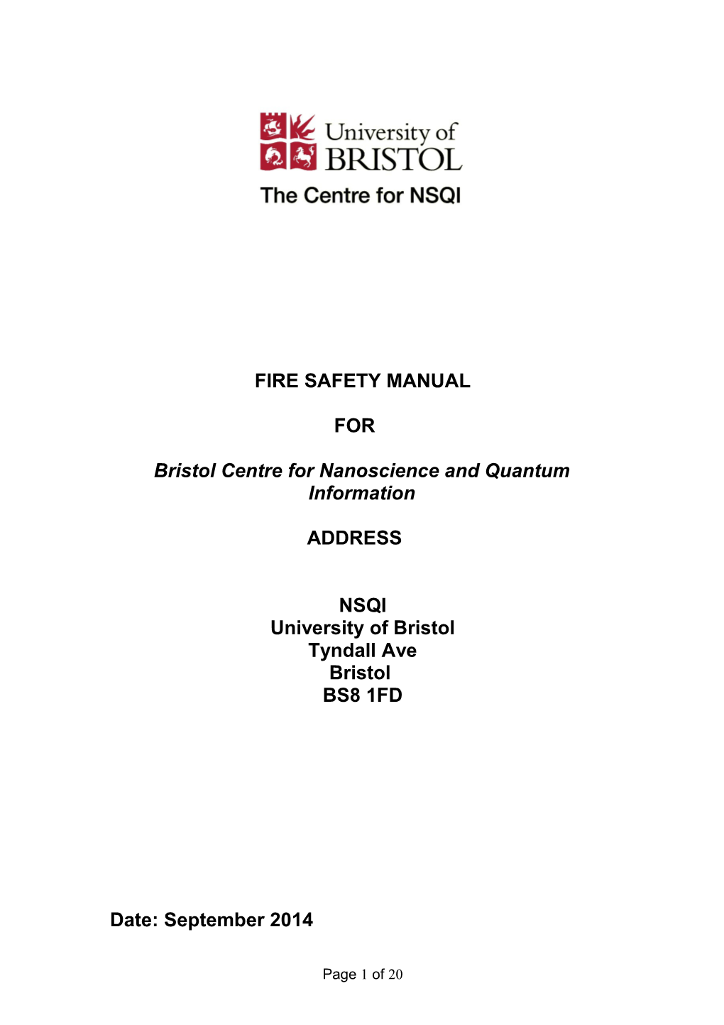 Fire Safety Manual