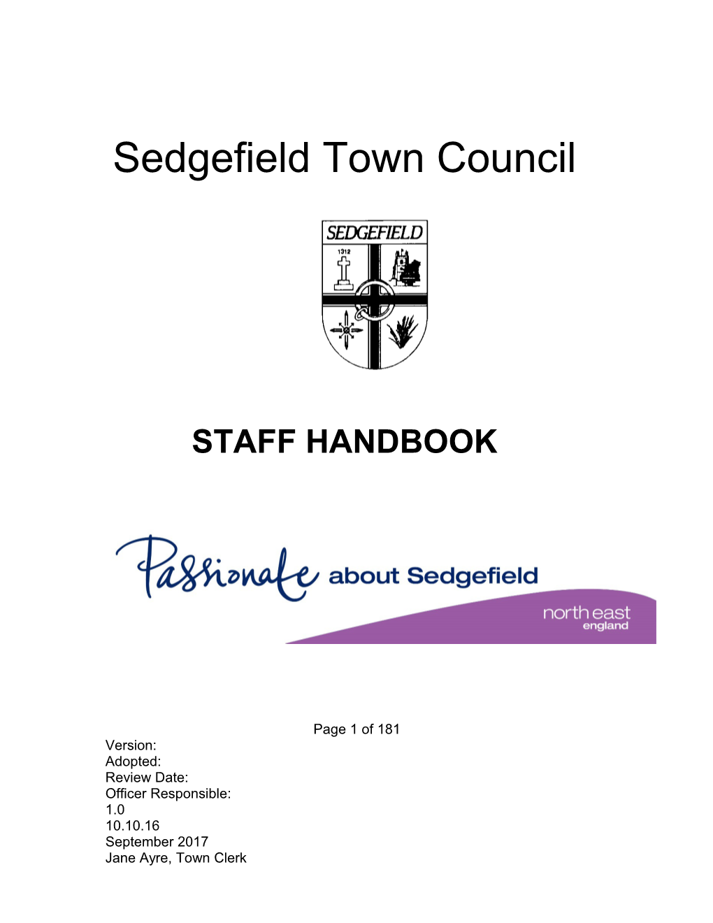 Sedgefield Town Council Staff Handbook