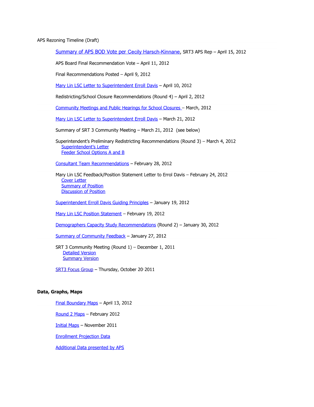 APS Rezoning Timeline (Draft)