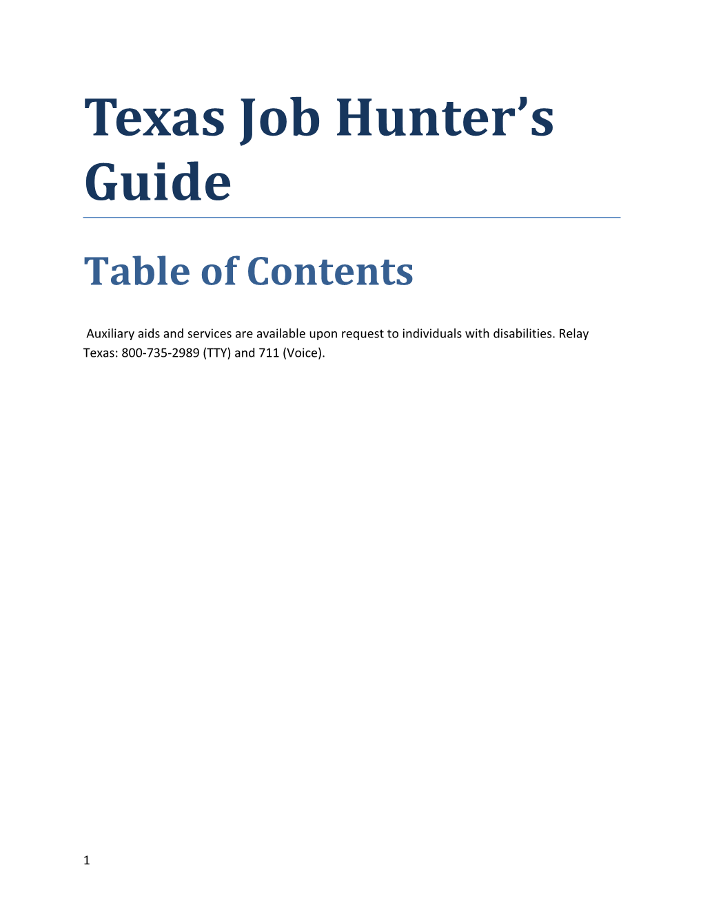 Texas Job Hunter S Guide