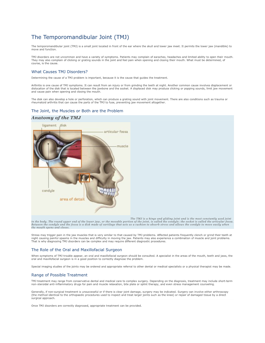 The Temporomandibular Joint (TMJ)