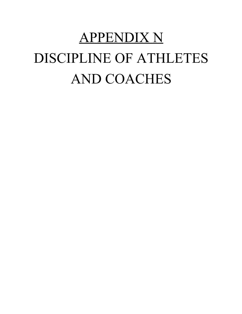 Discipline Guidelines of Athletes