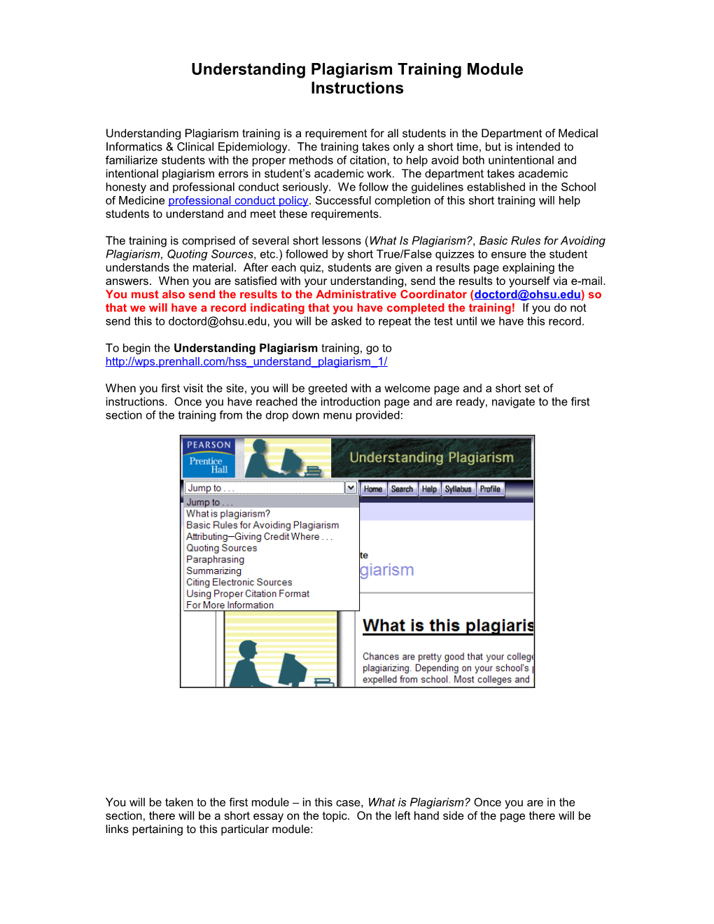 Understanding Plagiarism Training Module