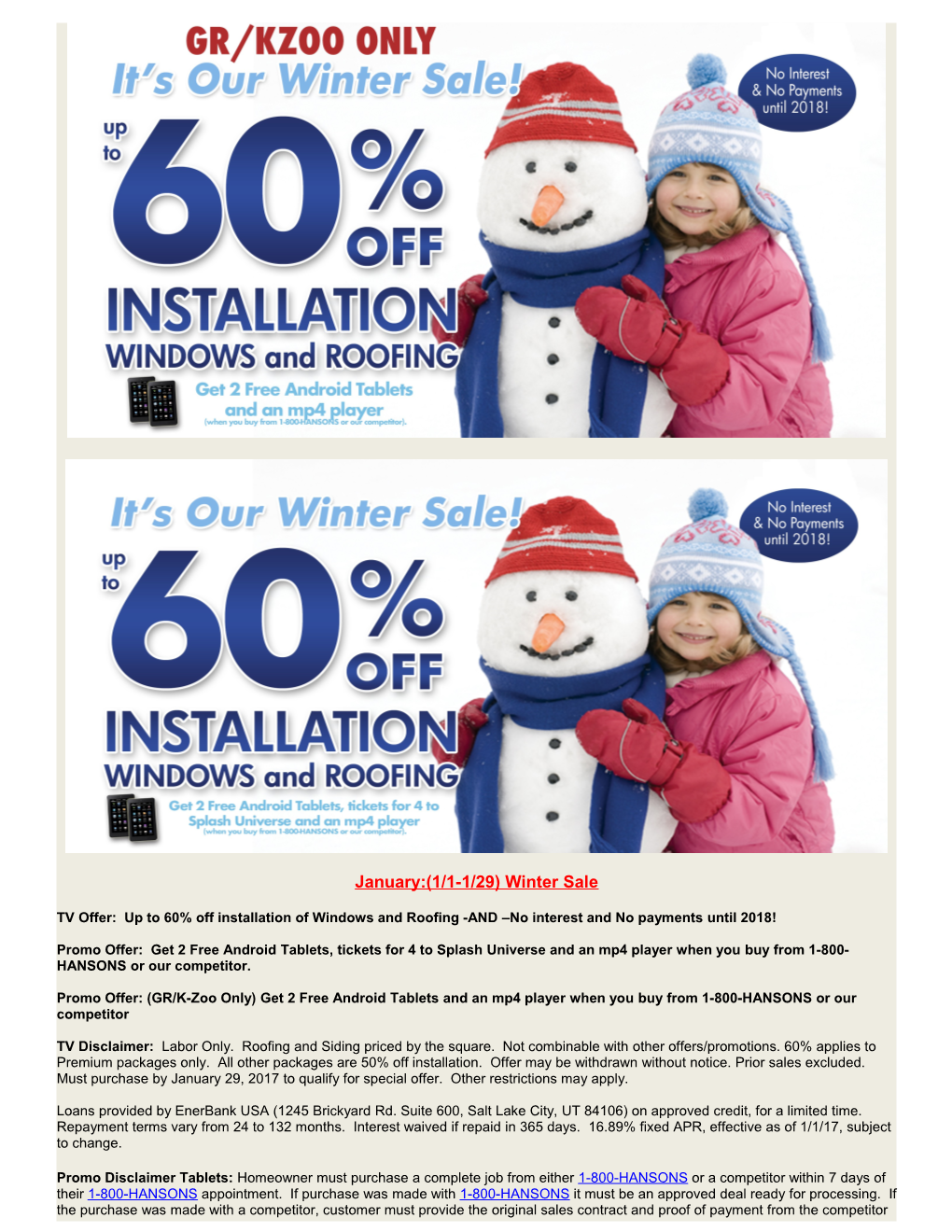TV Offer: up to 60% Off Installation of Windows and Roofing -AND No Interest and No Payments