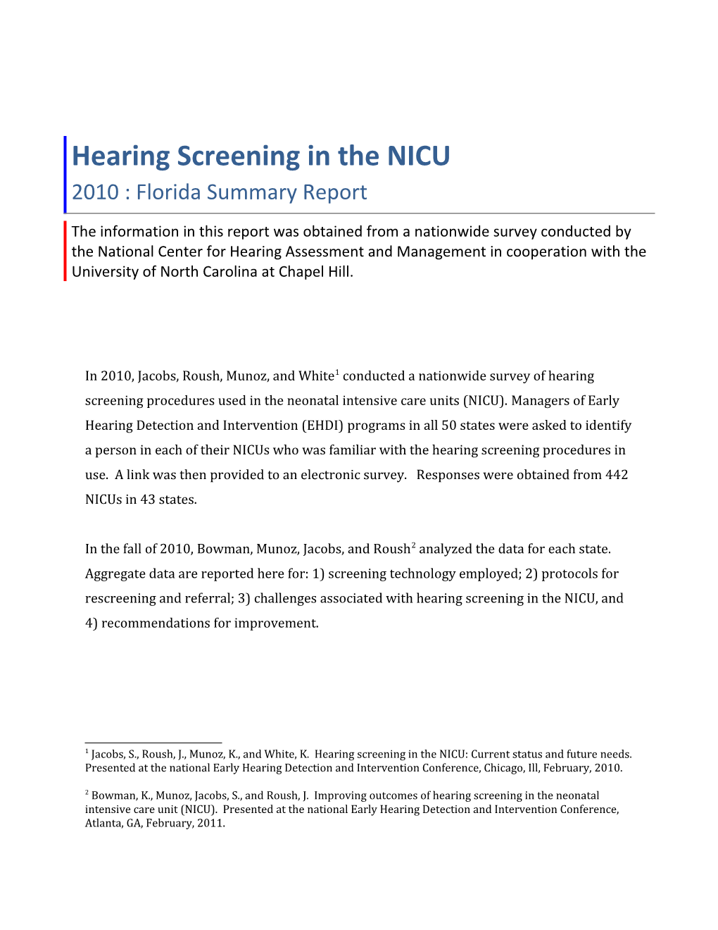 Hearing Screening in the NICU