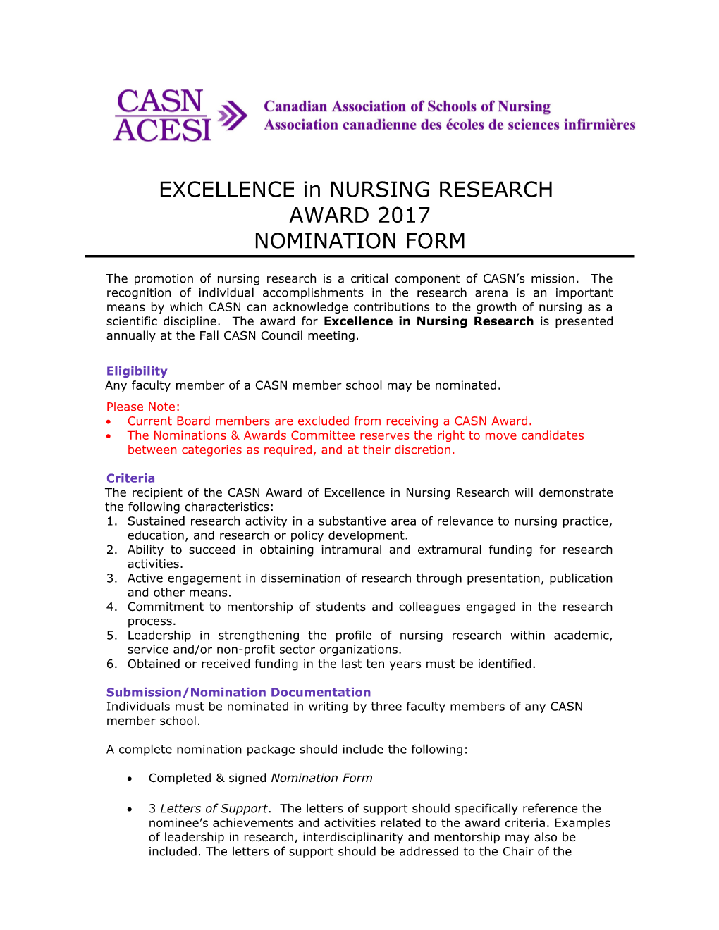 EXCELLENCE in NURSING RESEARCH