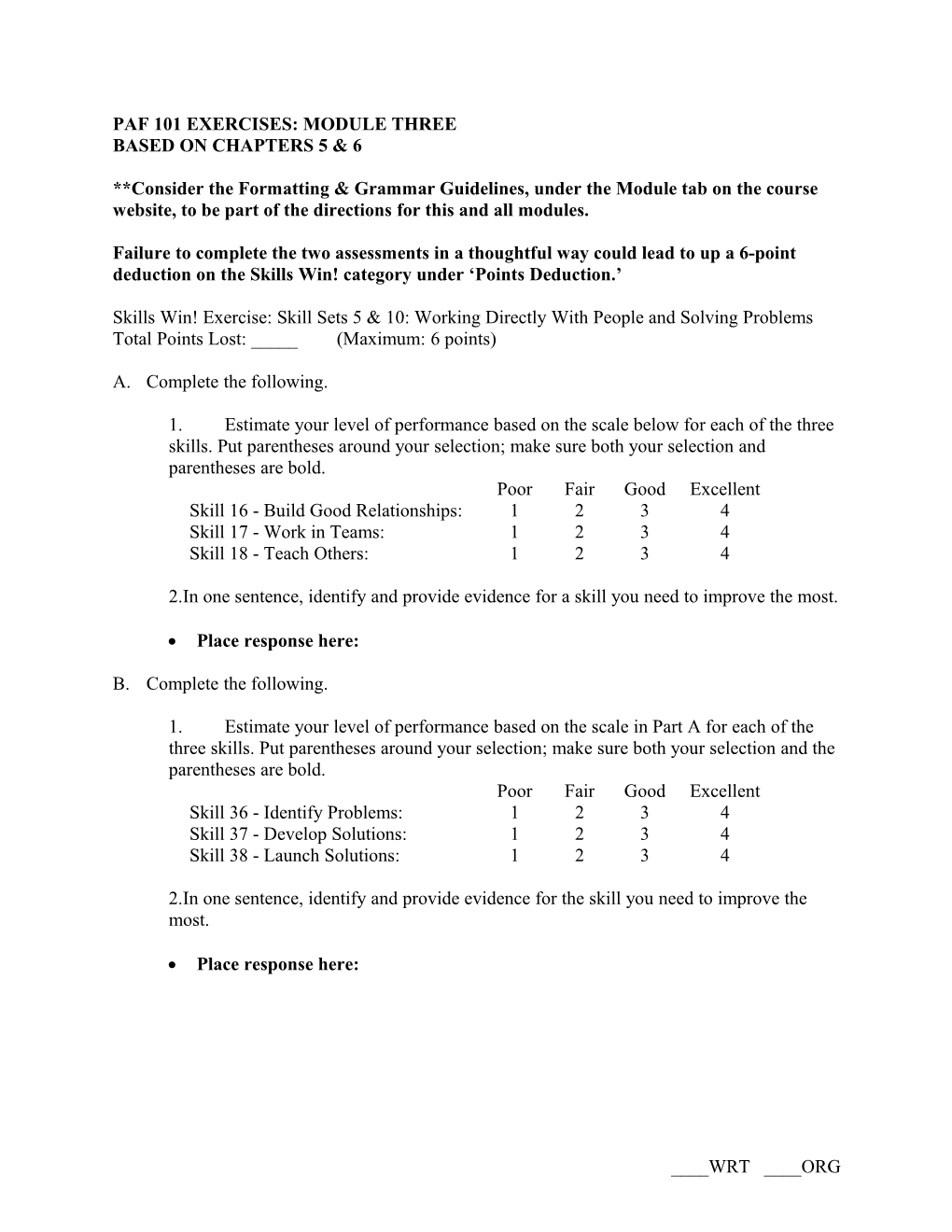 Paf 101 Module 3 Grade Sheet
