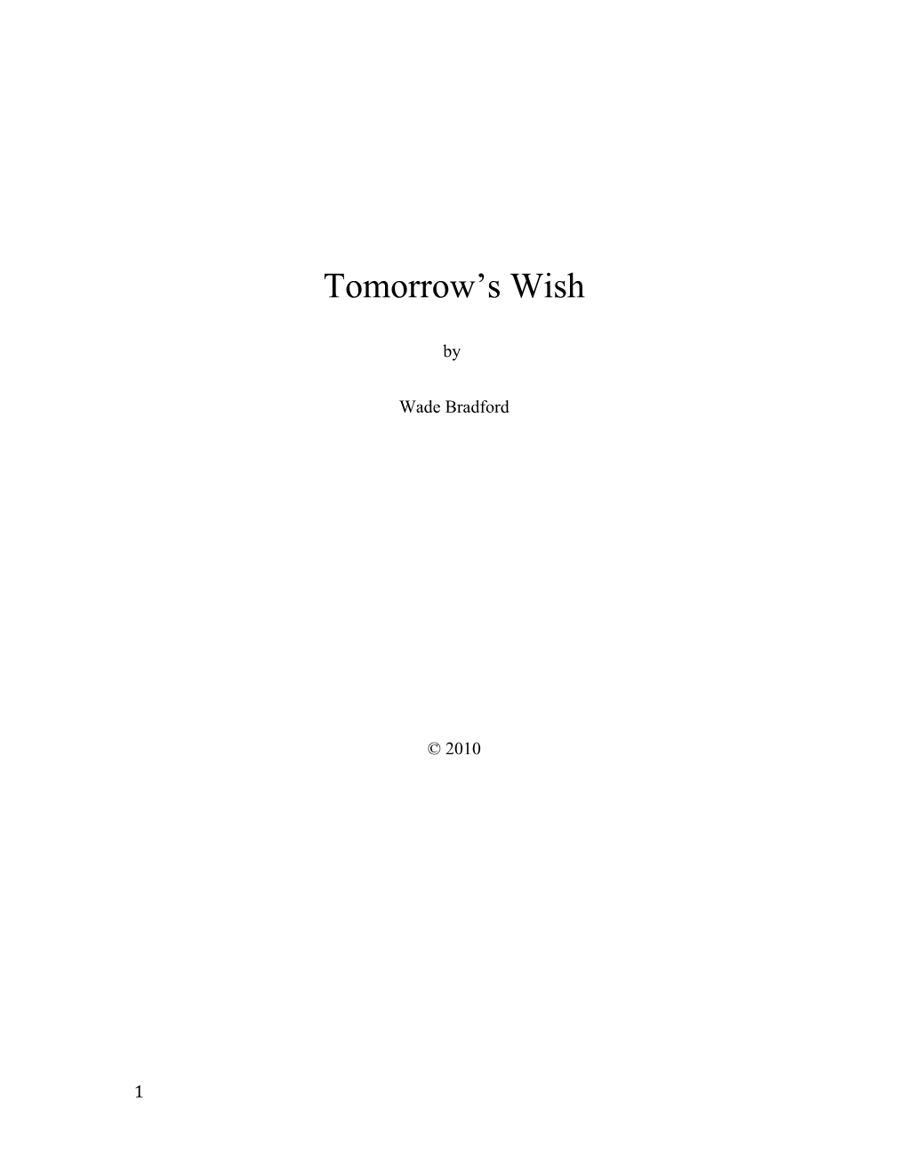 Tomorrow S Wish