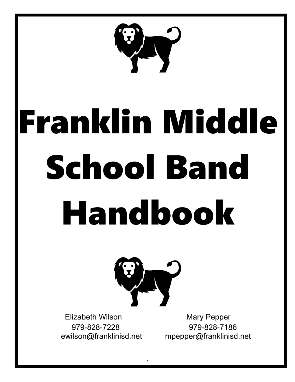 Franklin Middle School Band Handbook