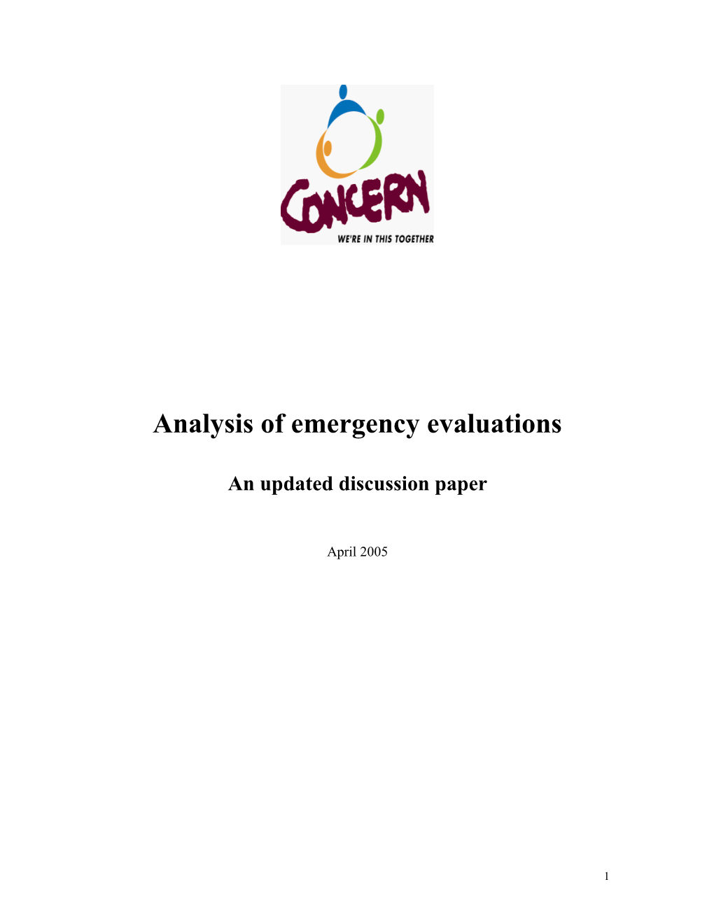 Emergency Meta Evaluation 2000-2004