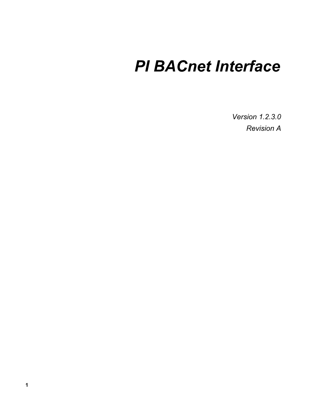 PI Bacnet Interface
