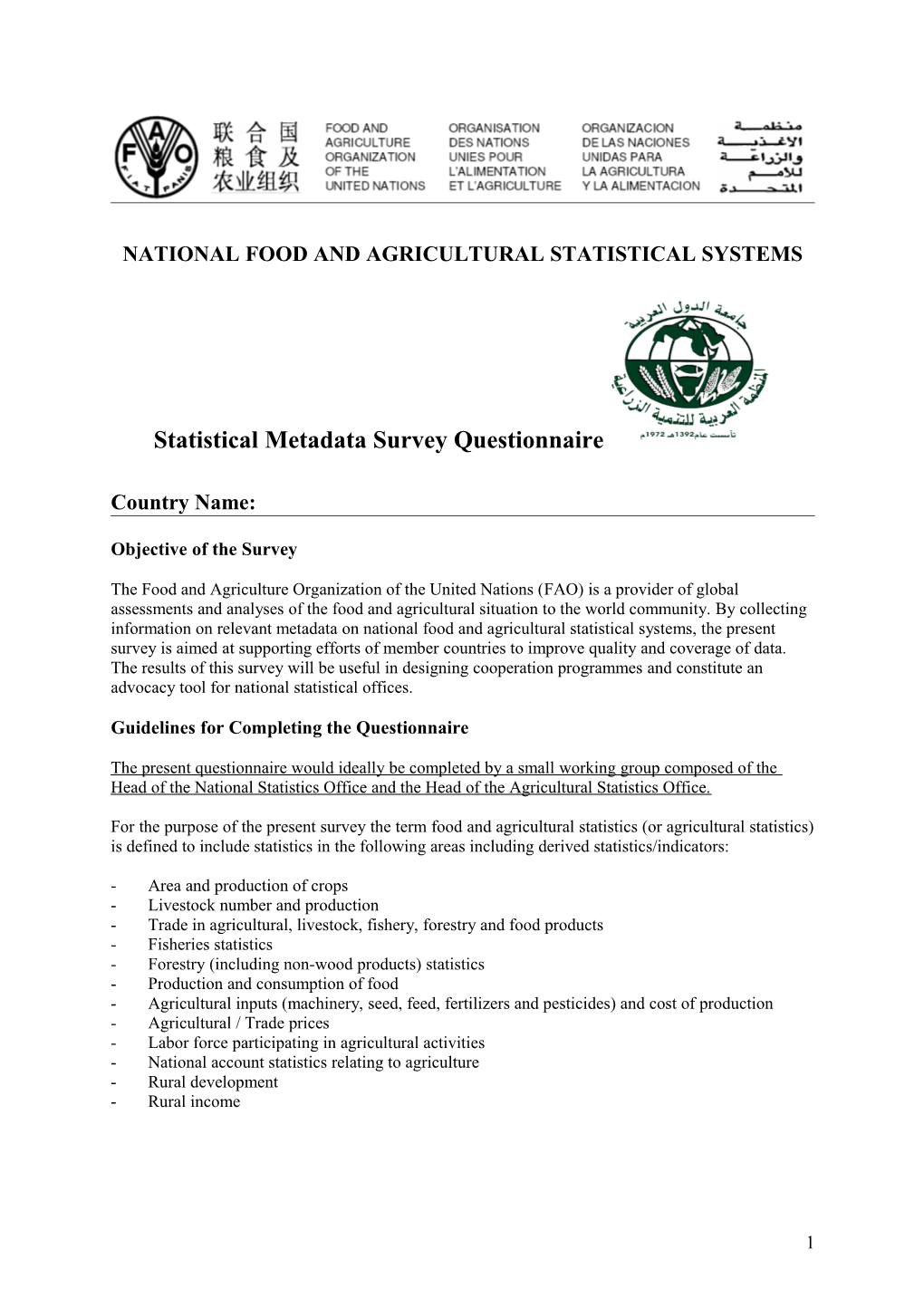 Assessing the National Statistical Systems