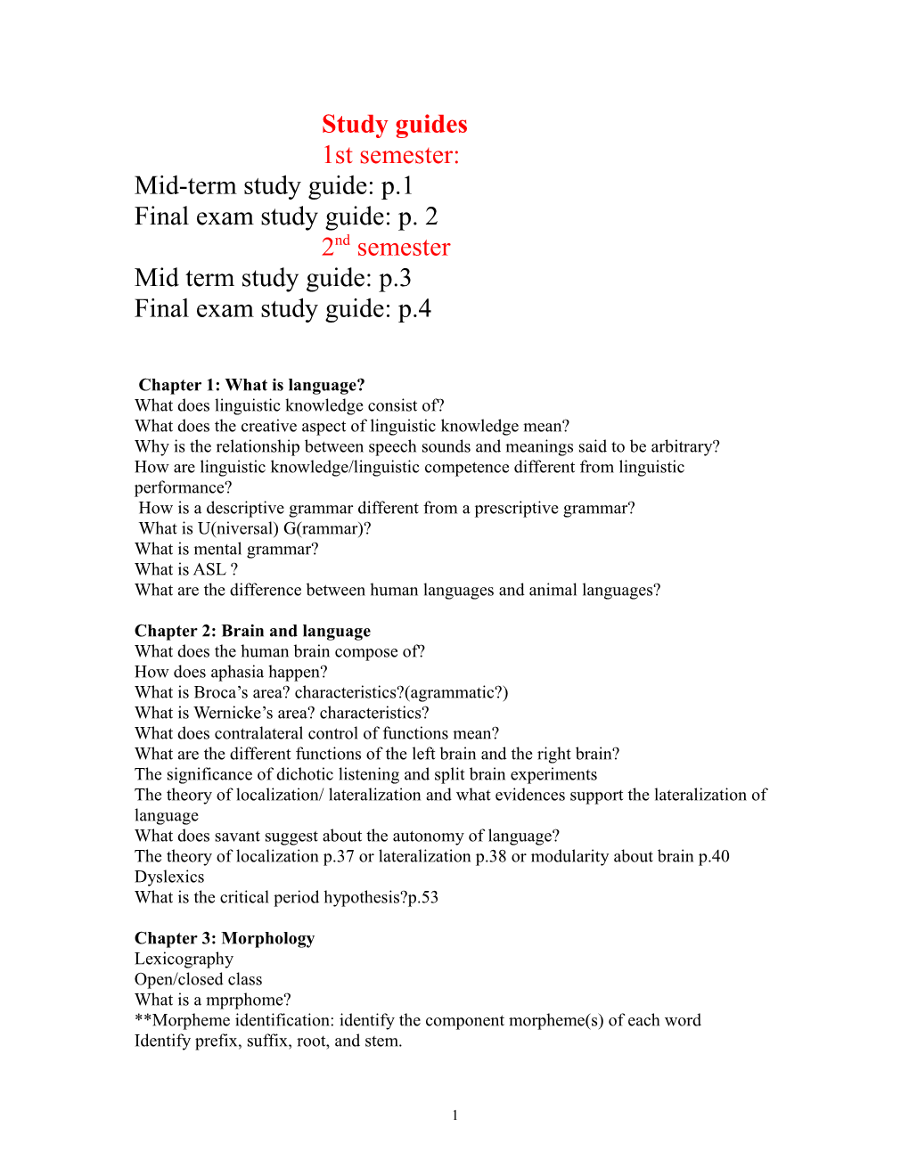 Mid-Term Study Guide: P.1