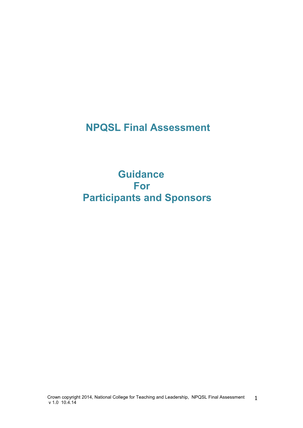 NPQH Final Assessment