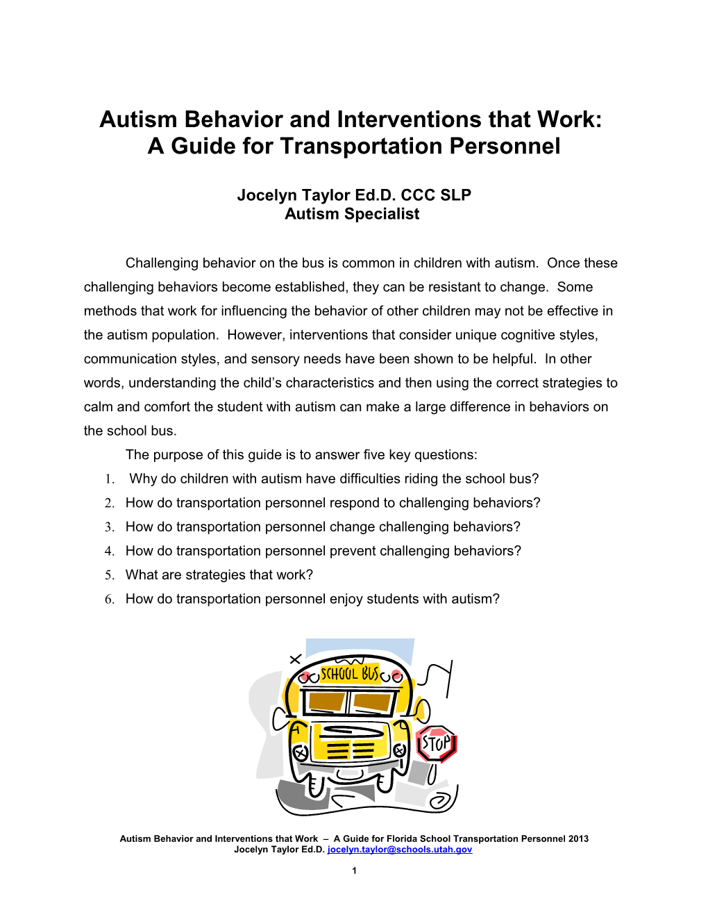 Ideas for Challenging Behavior and Autism
