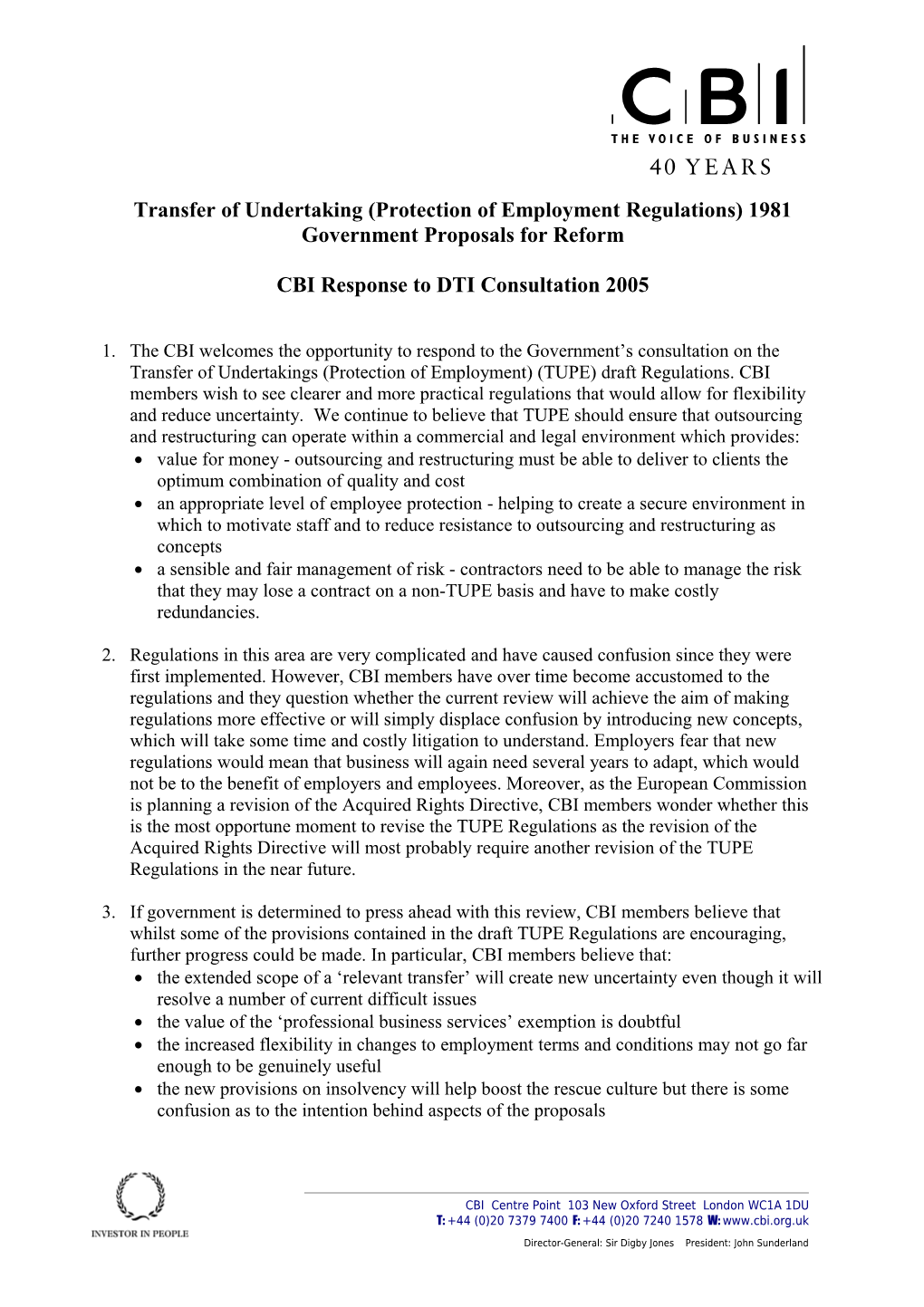 Transfer of Undertaking (Protection of Employment Regulations) 1981