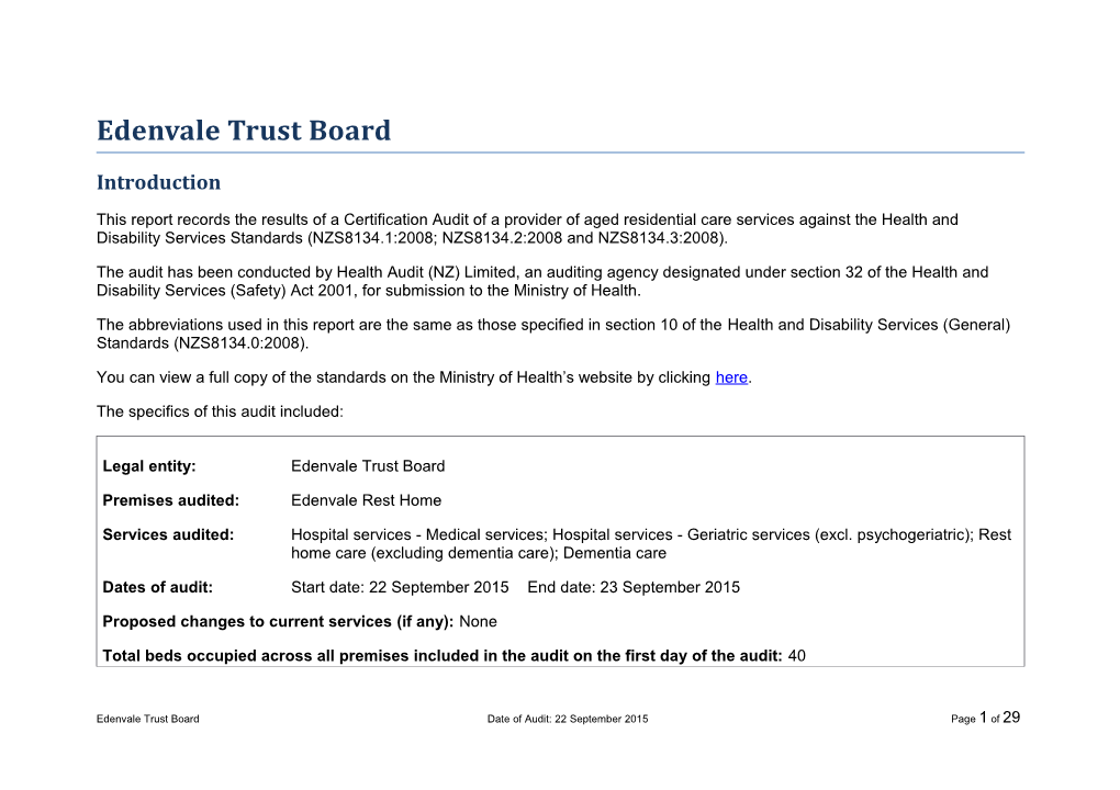 Edenvale Trust Board