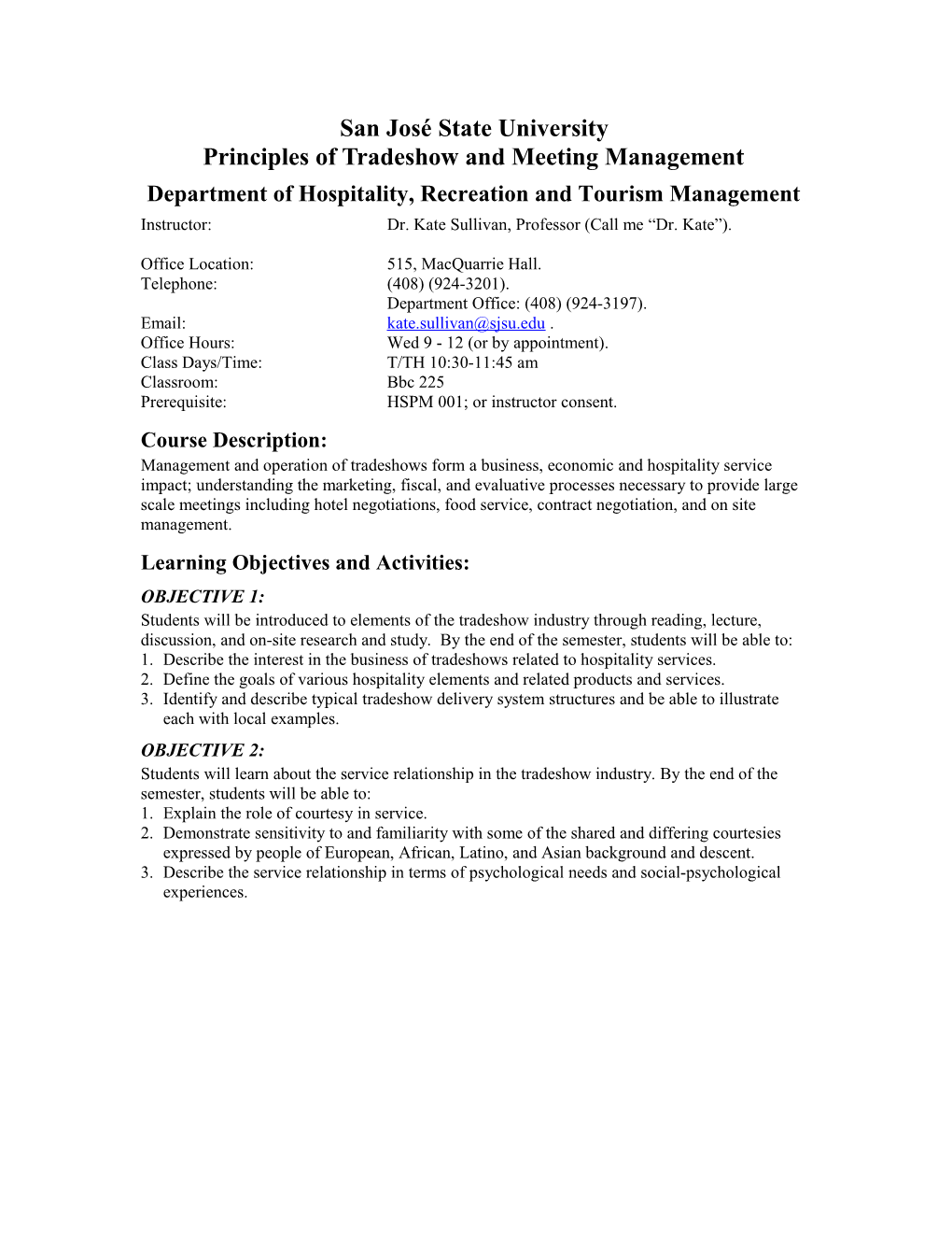 Principles of Tradeshow Management