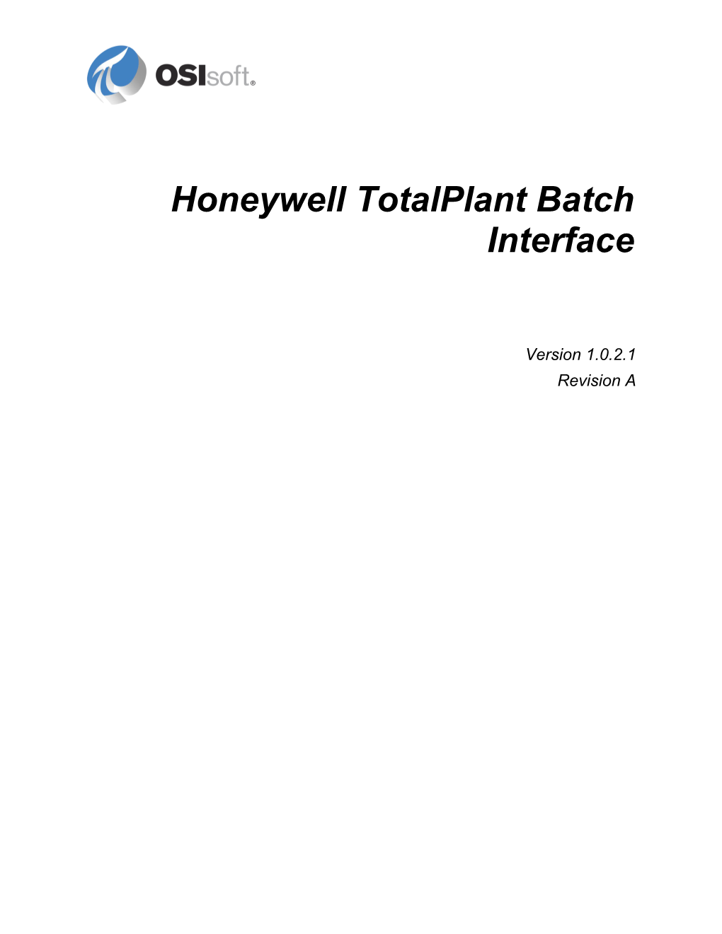 Honeywell Totalplant Batch Interface