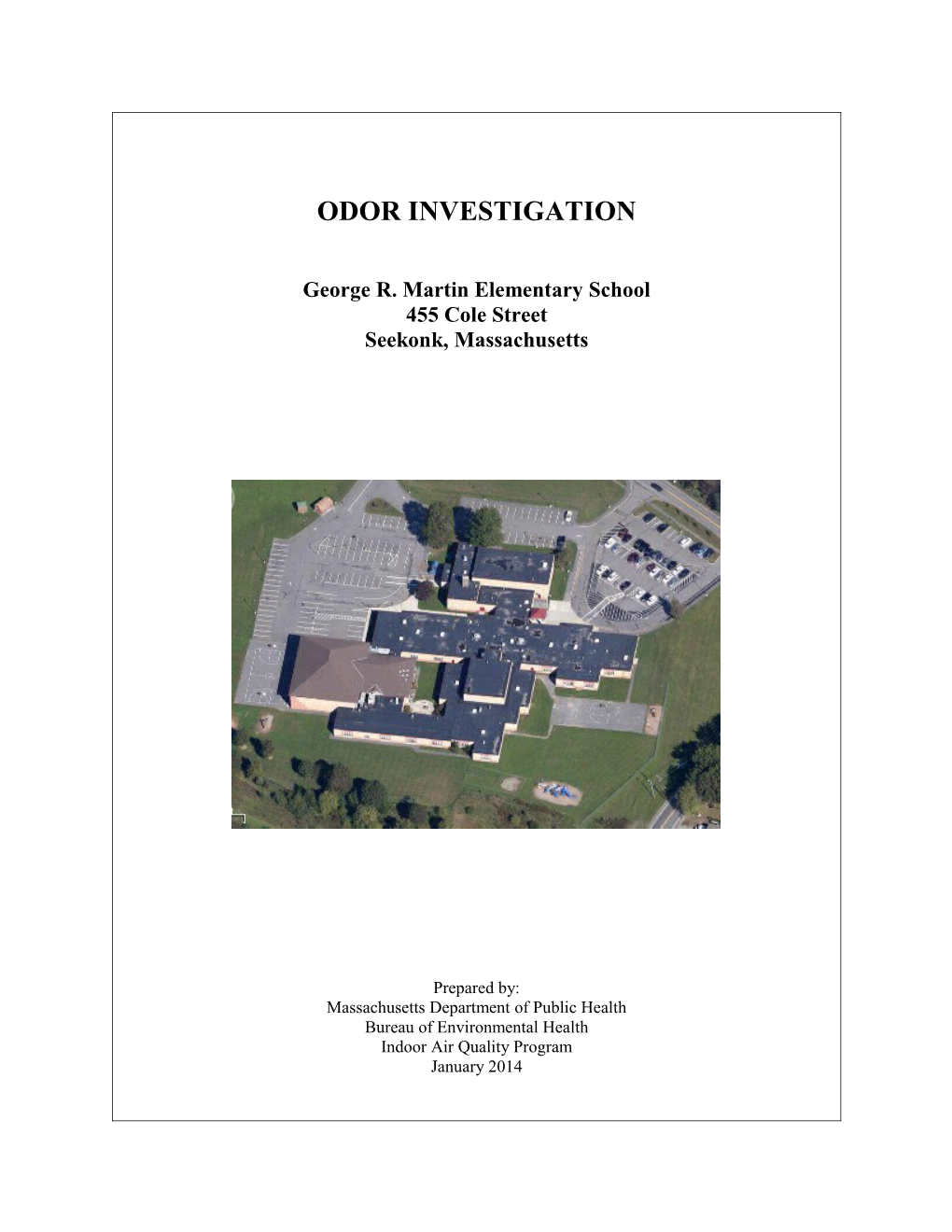 Odor Investigation - Seekonk Martin Elementary School