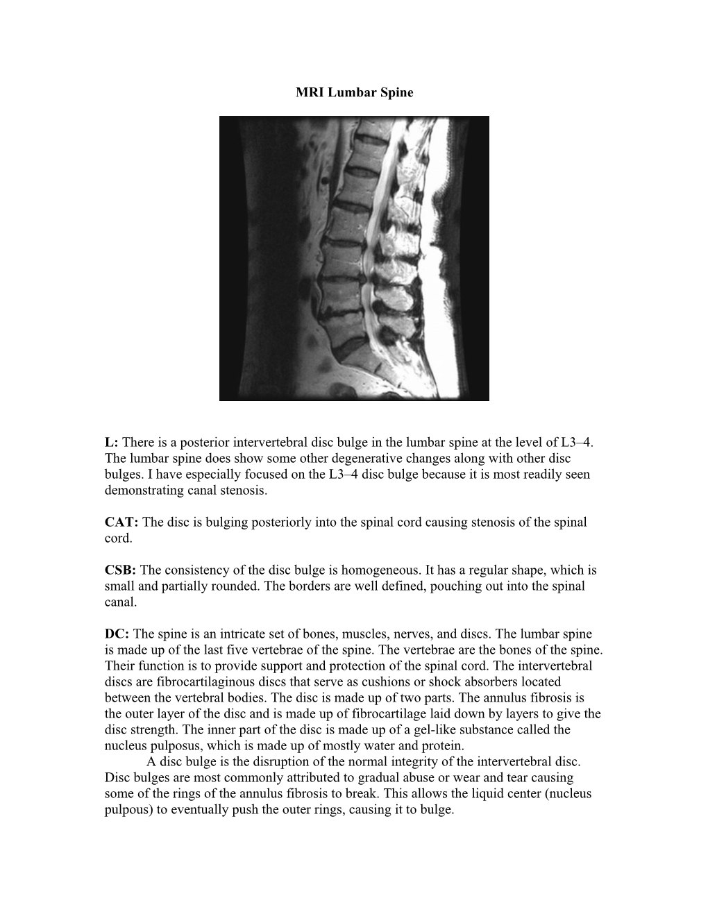 Neck Or Spine Case Study