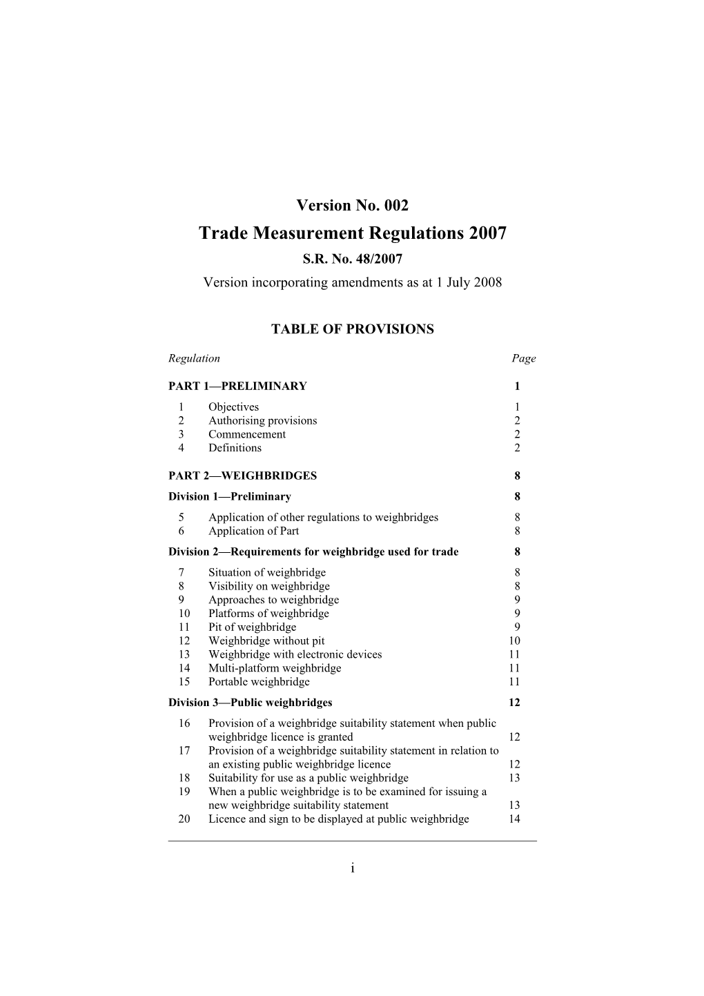 Trade Measurement Regulations 2007