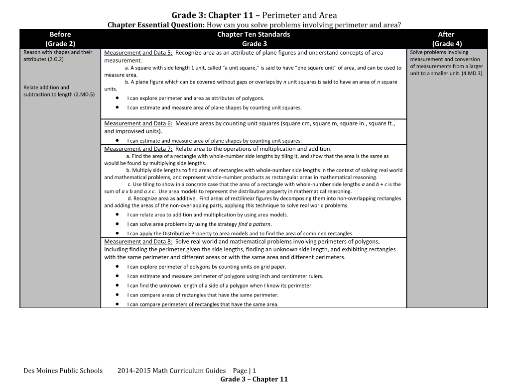 Grade 3: Chapter 11 Perimeter and Area