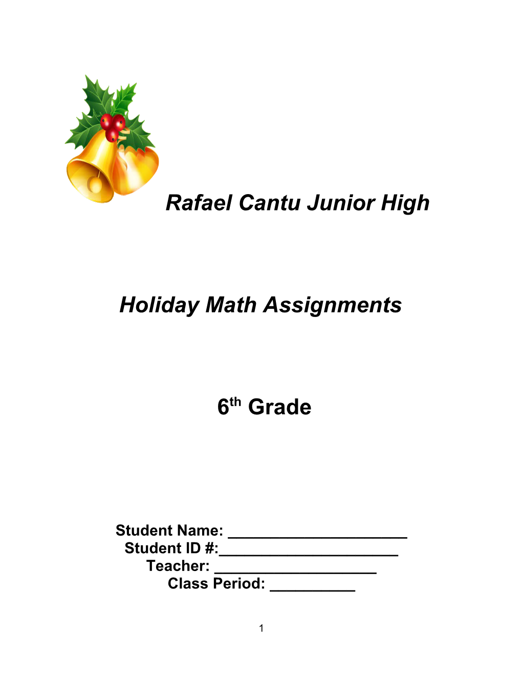 Holiday Math Packet