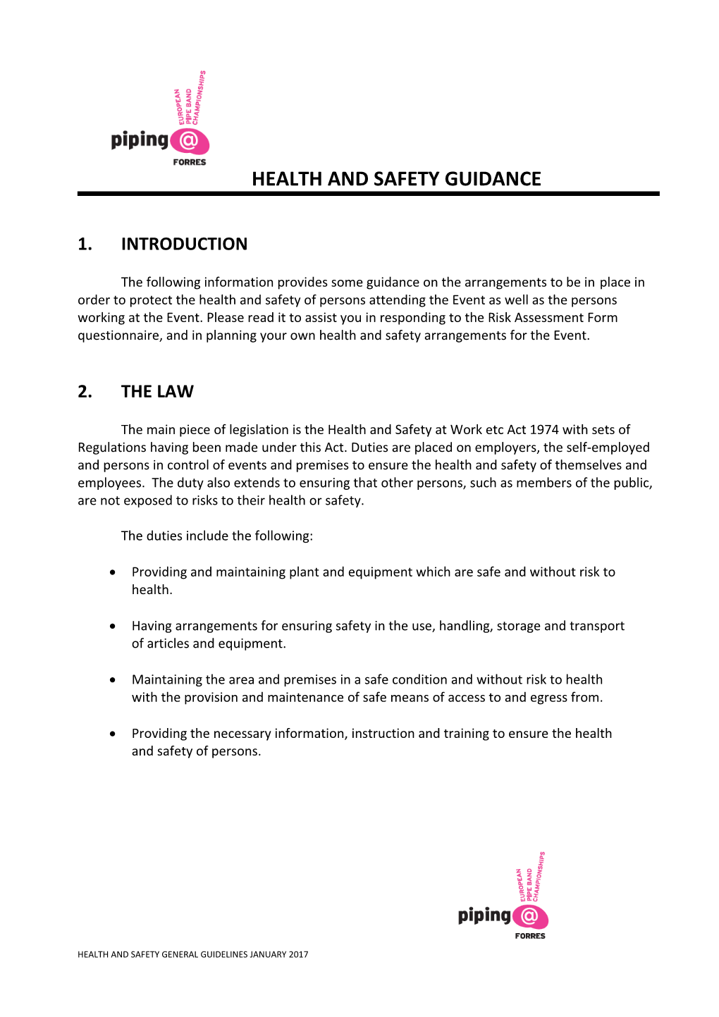Health & Safety Guidance