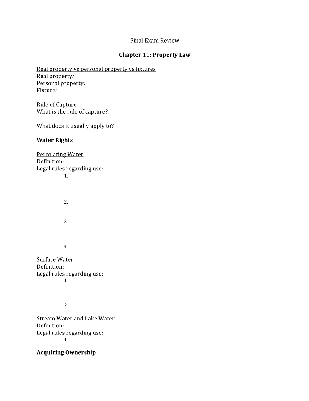 Chapter 11: Property Law