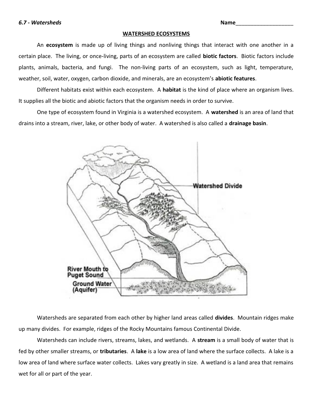 Watershed Ecosystems