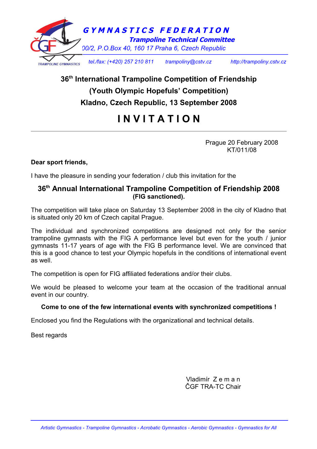 35Th International Trampoline Competition of Friendship