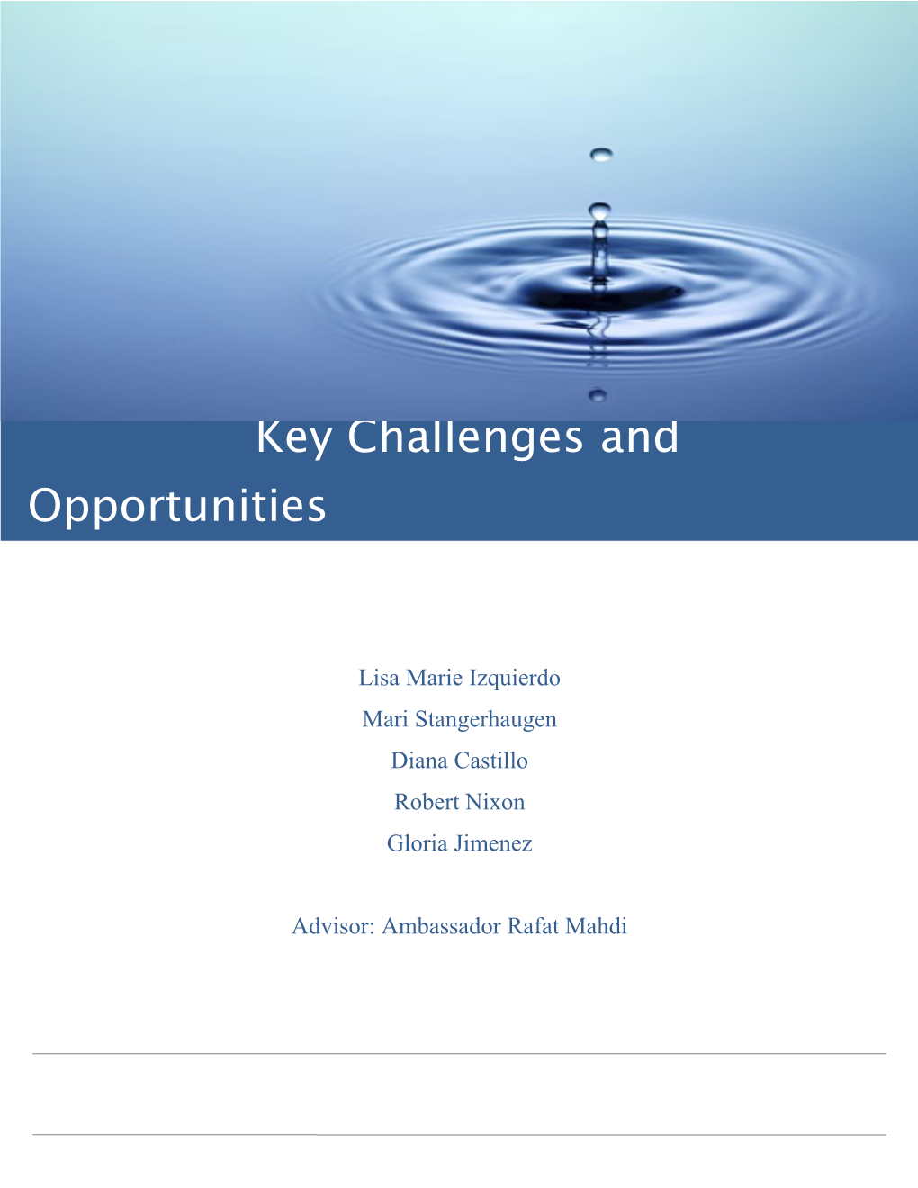 Water Crisis in Central Asia: Key Challenges and Opportunities