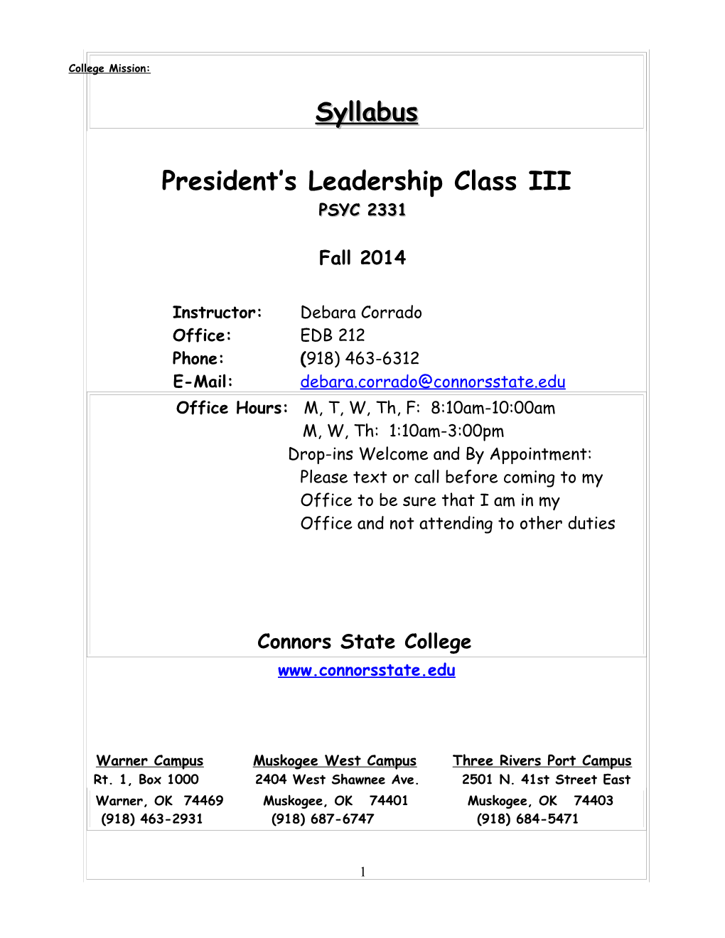President S Leadership Class III