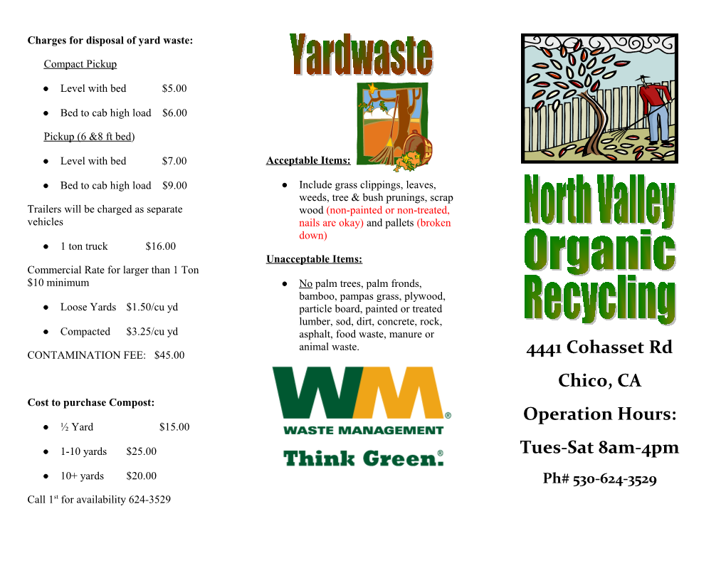 Charges for Disposal of Yard Waste