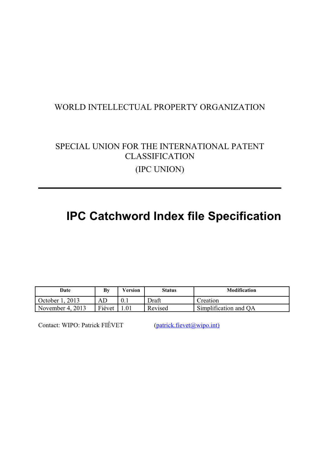 IPC Catchword Index File Specification