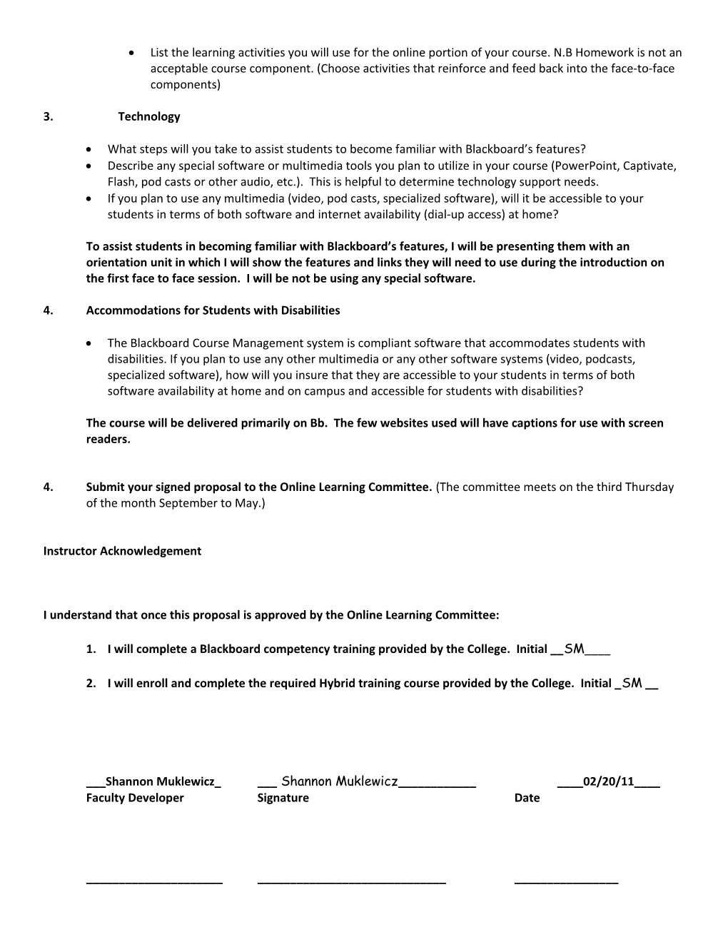 Hybrid Course Proposal Form