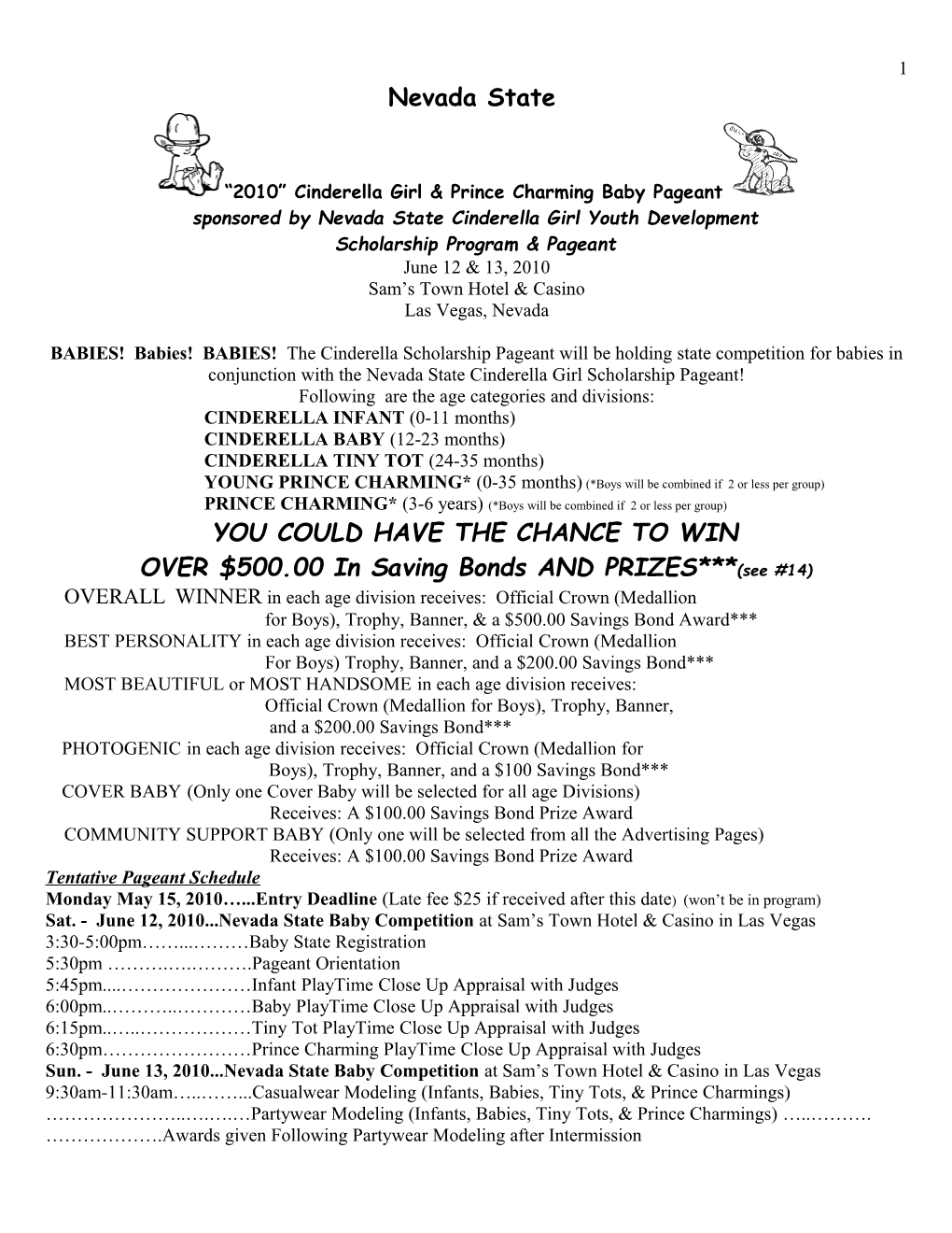 2001 Nevada State Baby Pageant