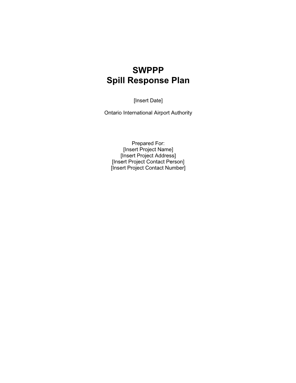 Spill Response Plan