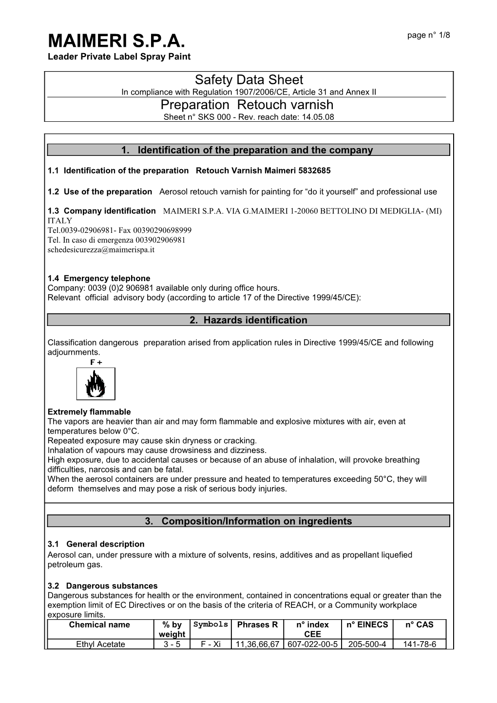 Scheda Dei Dati Di Sicurezza