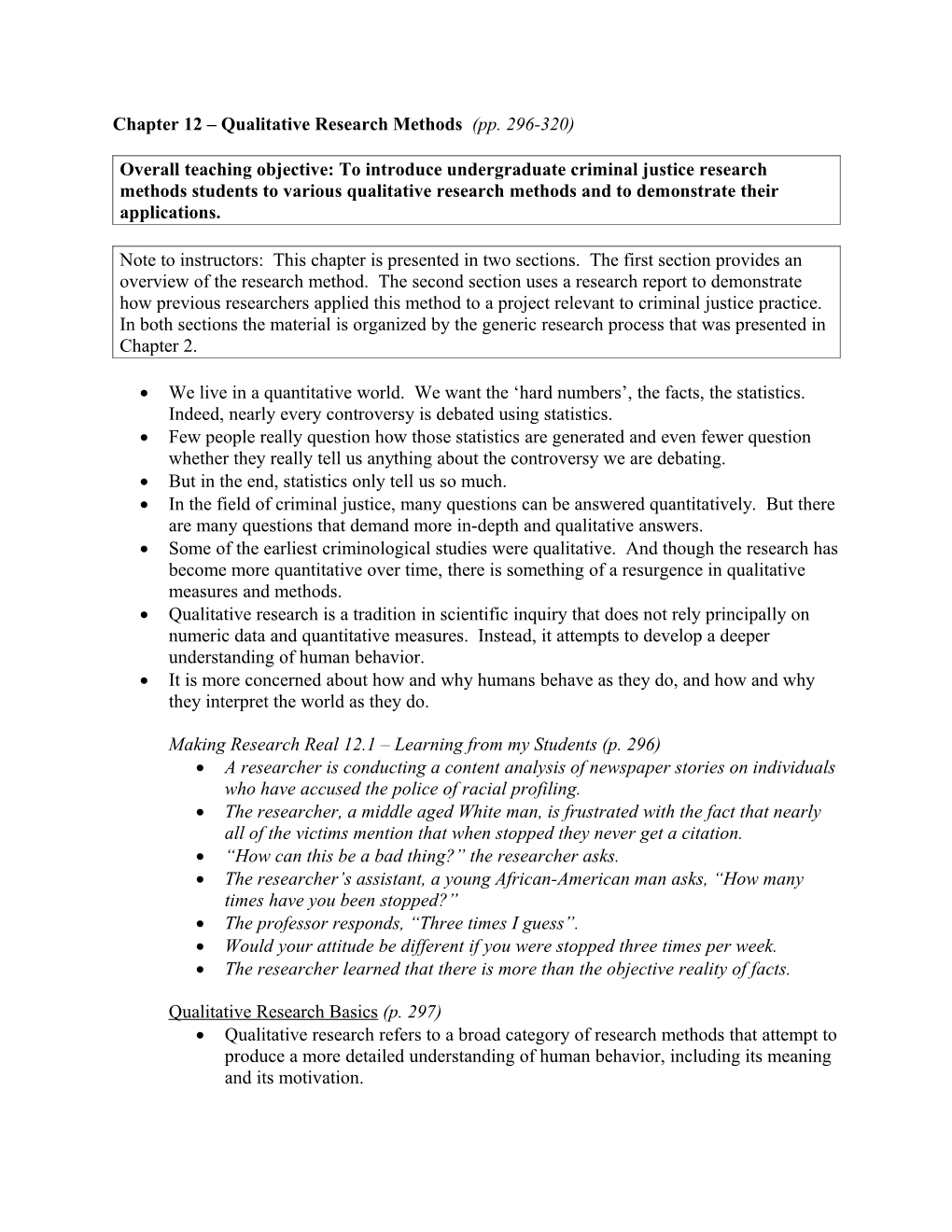 Chapter 12 Qualitative Research Methods (Pp. 296-320)