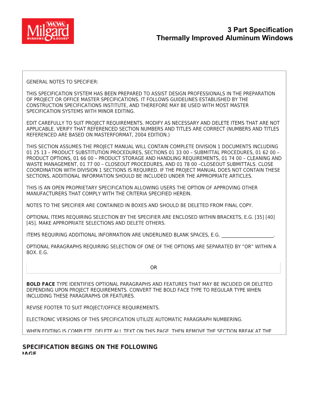 Thermally Improved (Tie) Aluminum Windows - 08 51 13