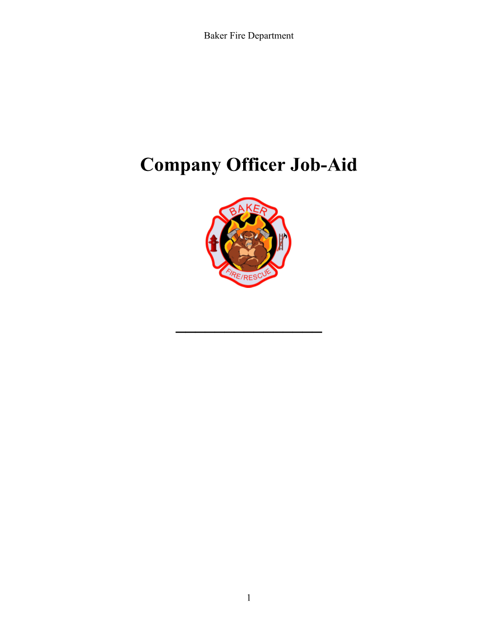 Company Officer Job-Aid