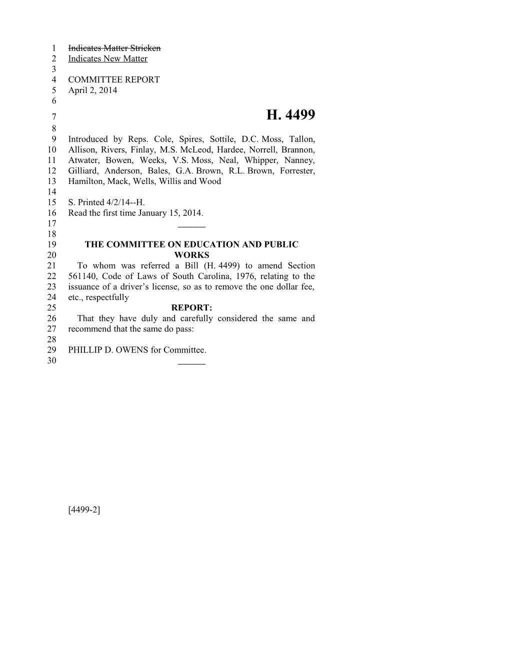 2013-2014 Bill 4499: Department of Motor Vehicles Fees - South Carolina Legislature Online