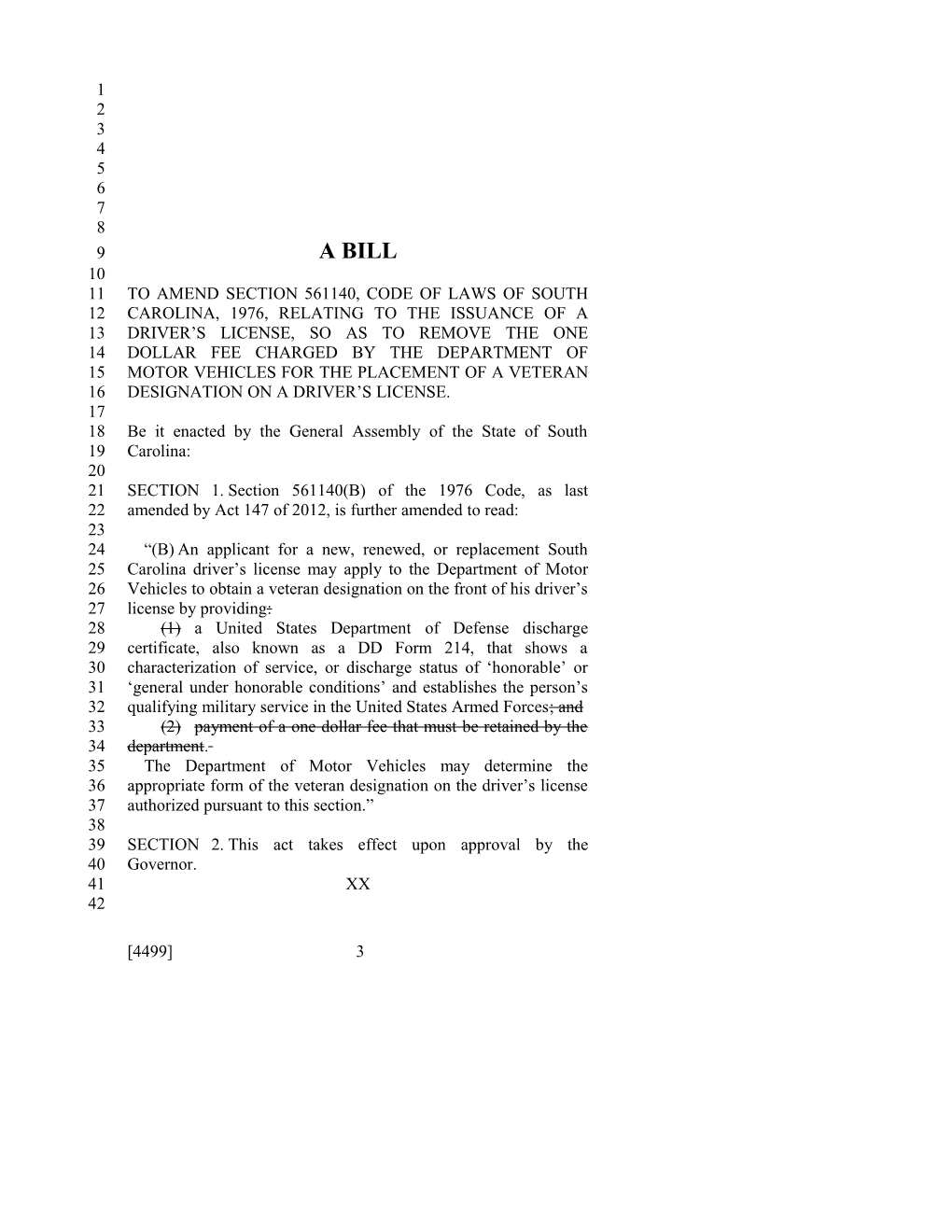 2013-2014 Bill 4499: Department of Motor Vehicles Fees - South Carolina Legislature Online